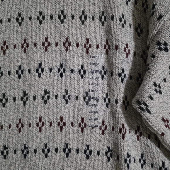 VTG NWT Fieldmaster 100% Cotton Geometric Fisherman Knit Sweater USA Size Large - Picture 6 of 11